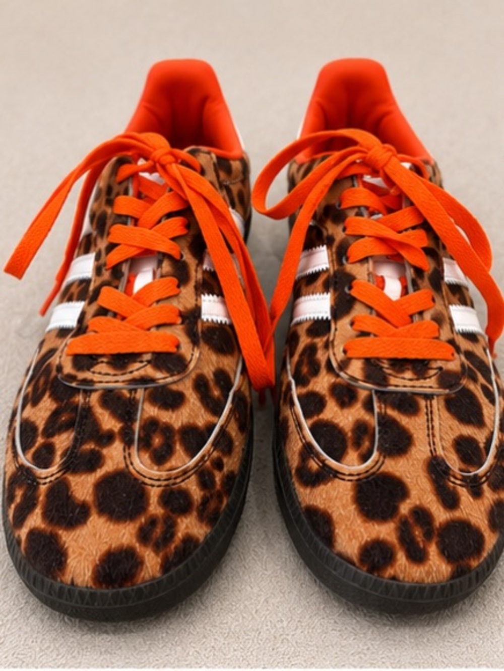 Designer Inspired Samba OG Leopard Print Pony Hair Sneakers